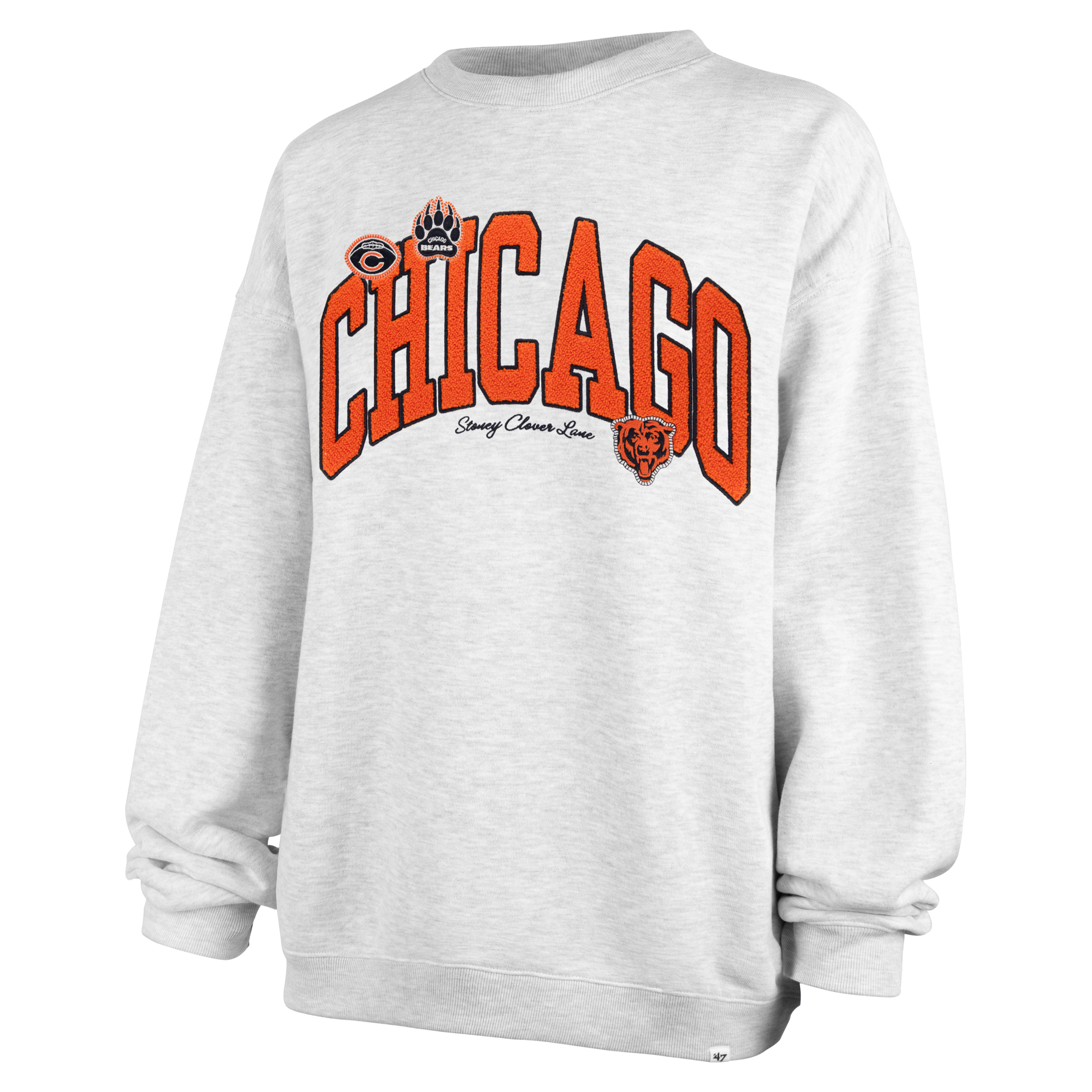 Women's Stoney Clover Lane x '47 Gray Chicago Bears Arch Oversized Sweatshirt