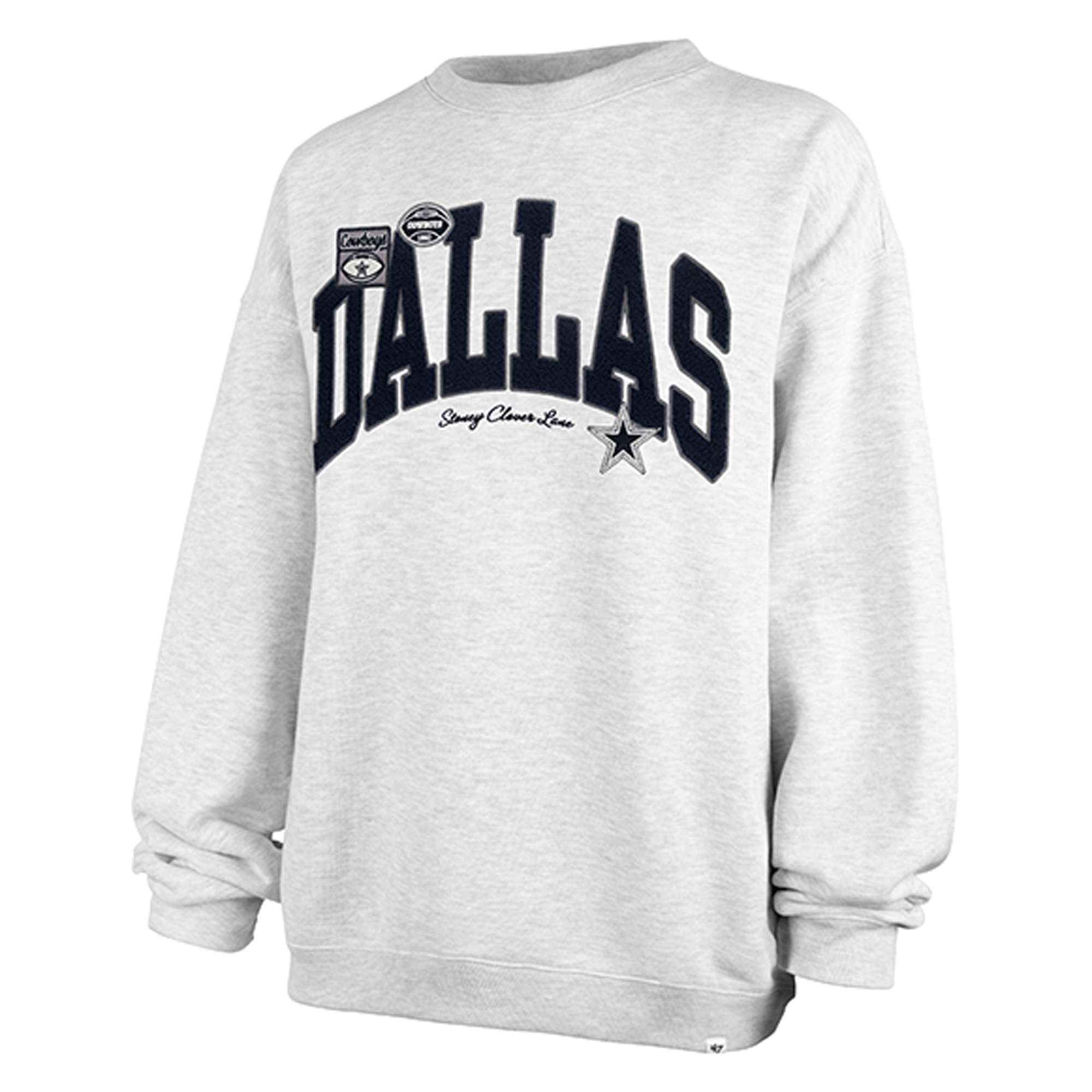 Women's Stoney Clover Lane x '47 Gray Dallas Cowboys Arch Oversized Sweatshirt