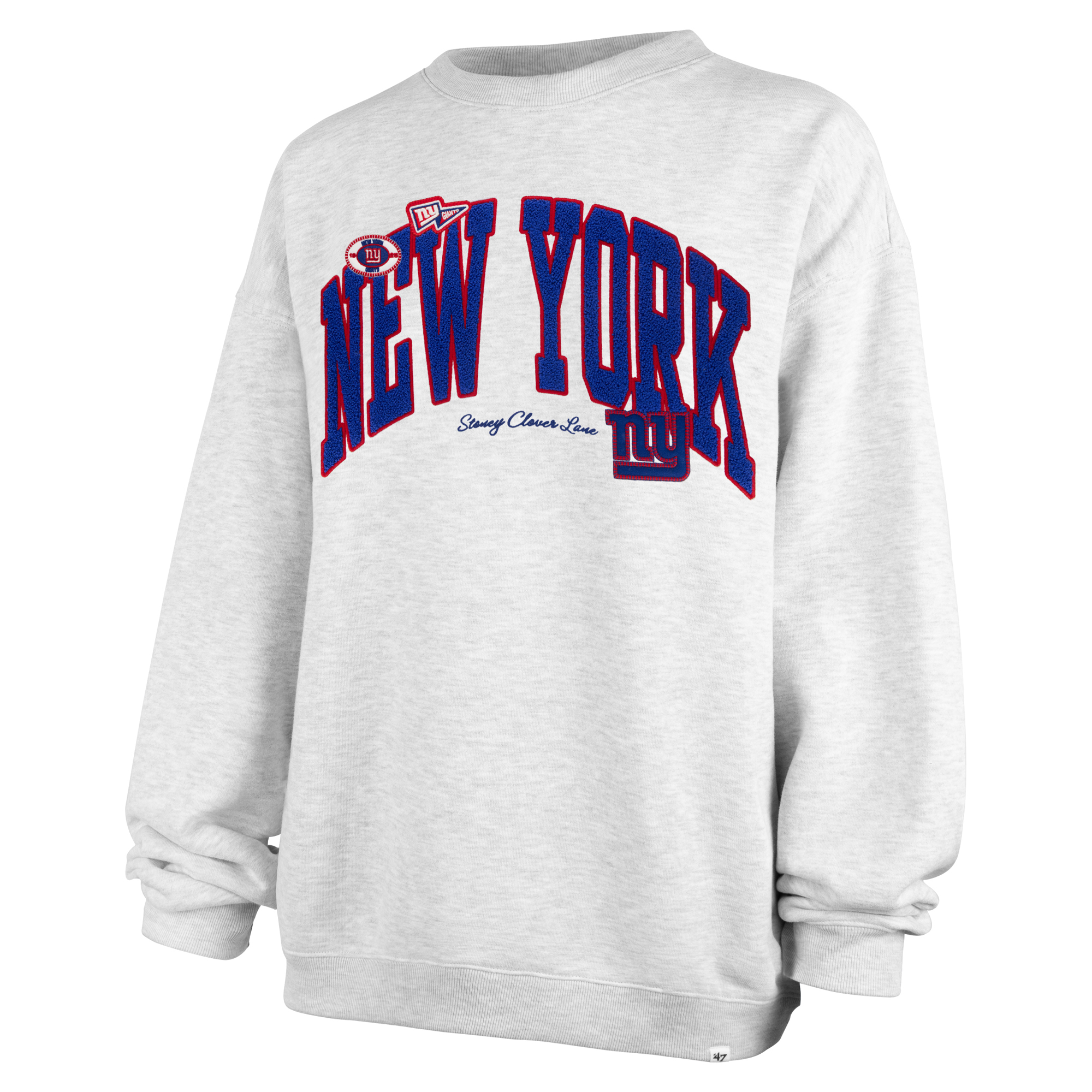 Women's Stoney Clover Lane x '47 Gray New York Giants Arch Oversized Sweatshirt