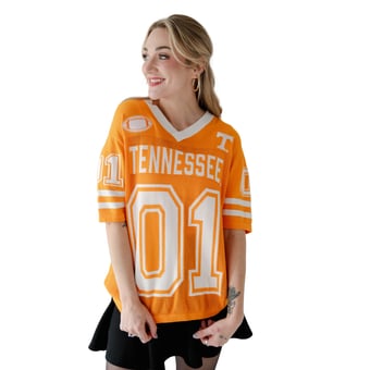 Women's Gameday Social  Tennessee Orange Tennessee Volunteers Knit Football Jersey Sweater