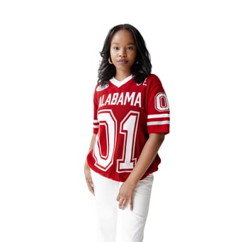 Women's Gameday Social  Crimson Alabama Crimson Tide Knit Football Jersey Sweater