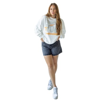 Women's Gameday Social White Tennessee Volunteers Striped Patch Sweatshirt