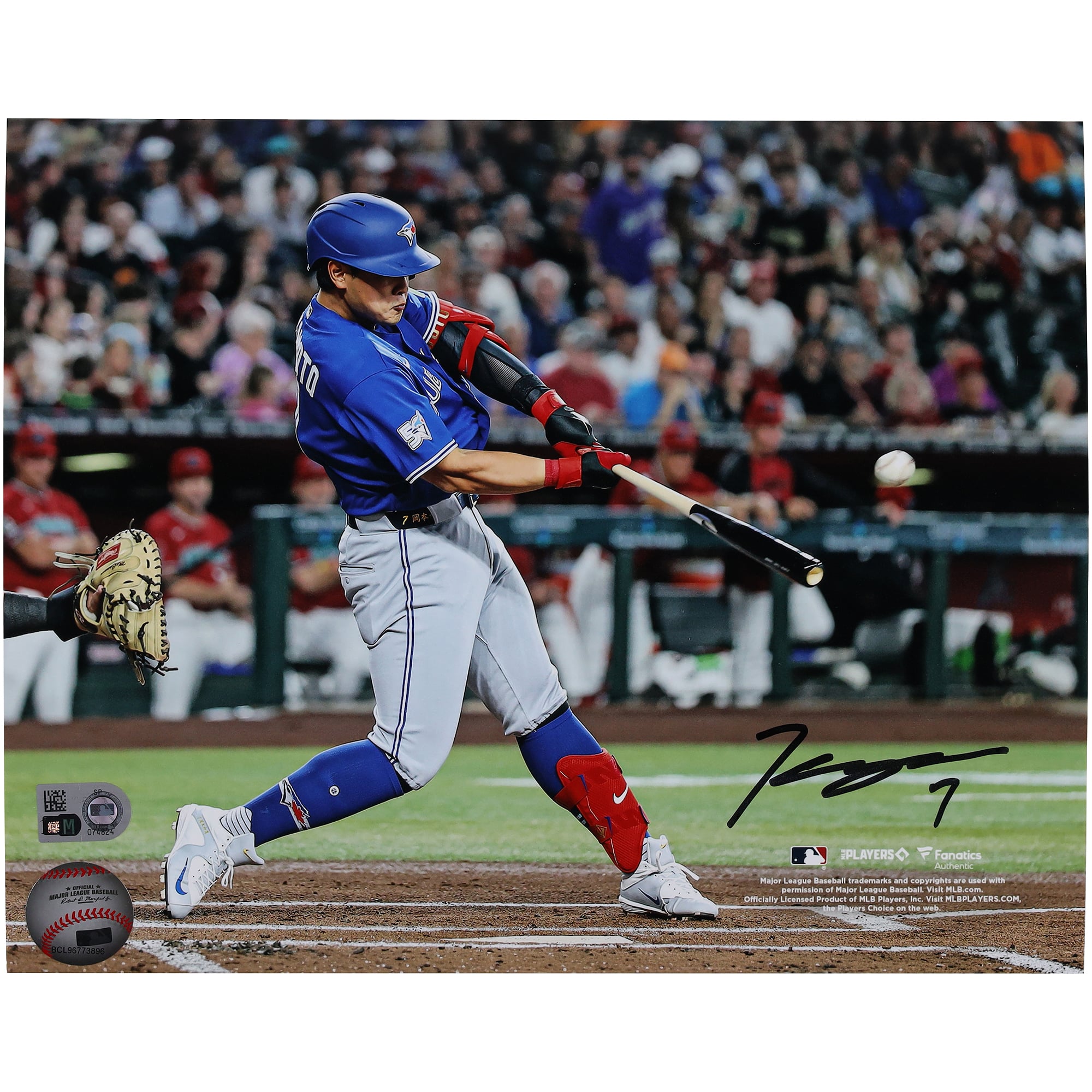 Kazuma Okamoto Toronto Blue Jays Autographed 8" x 10" Hitting Photograph
