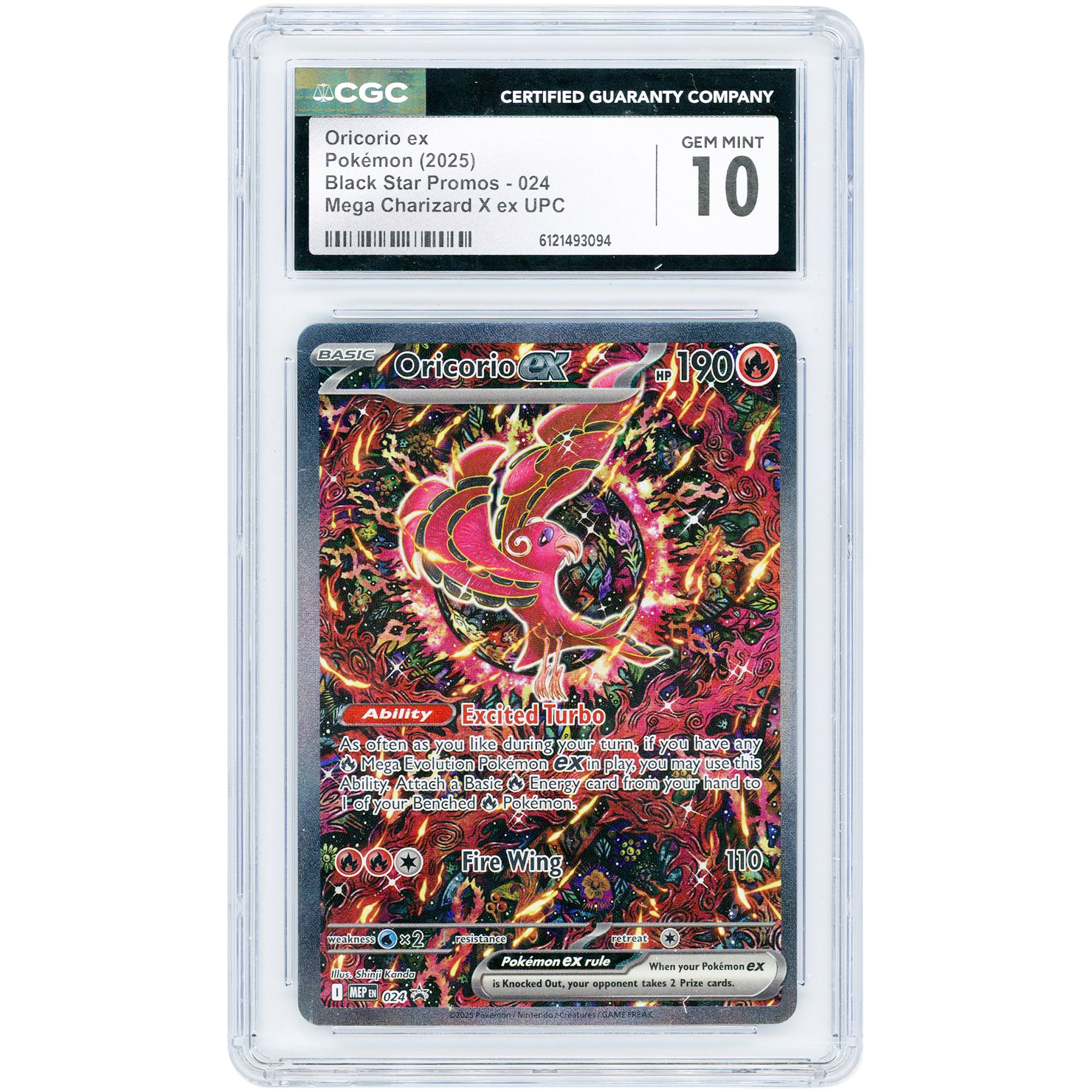 Oricorio EX 2025 Pokemon Mega Evolution Black Star Promo #24 CGC Authenticated 10 Card