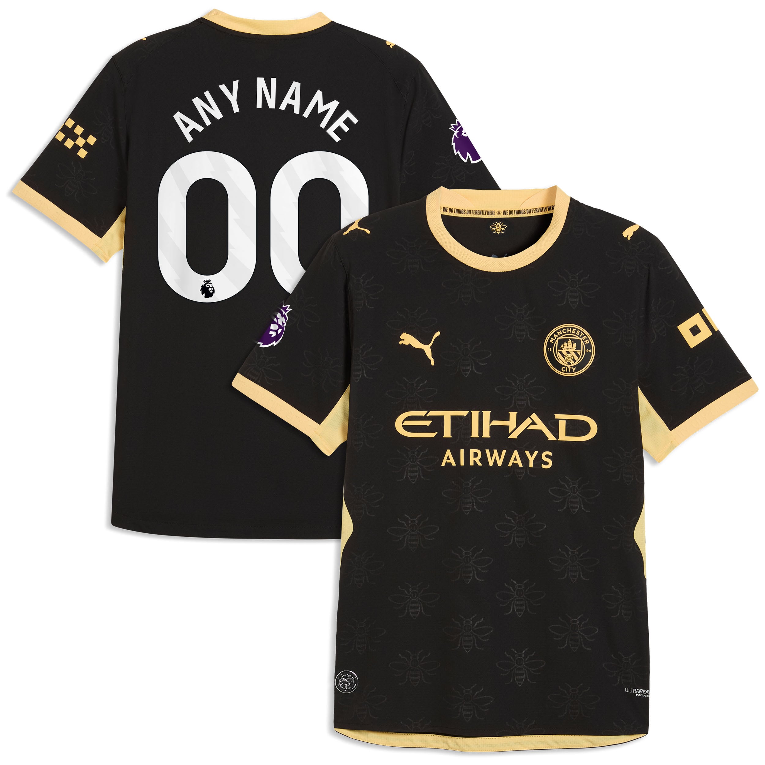 Men's Puma  Black Manchester City 2026/27 Away On-Field Authentic Custom Jersey