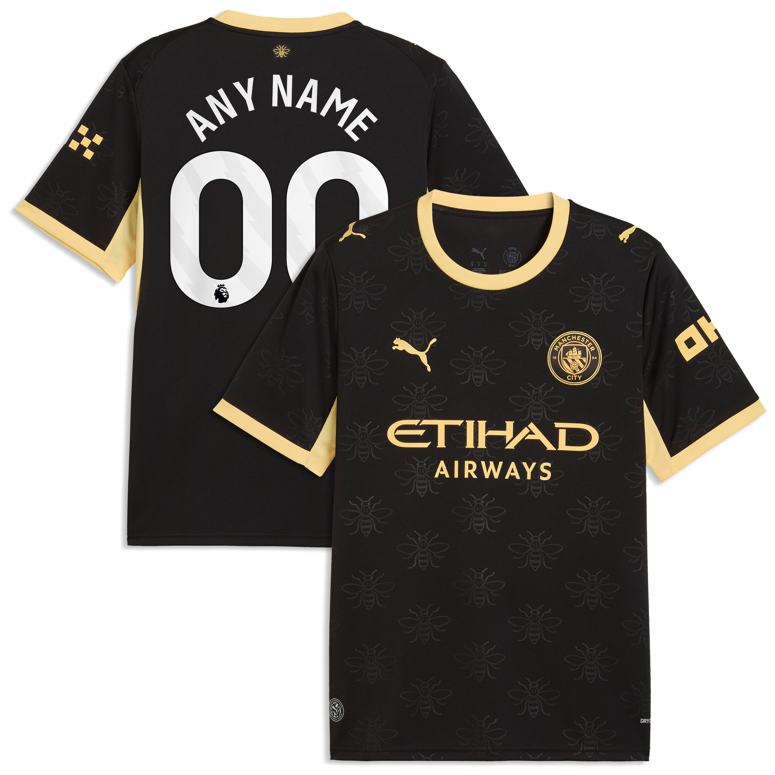Men's Puma Black Manchester City 2026/27 Away Replica Custom Jersey