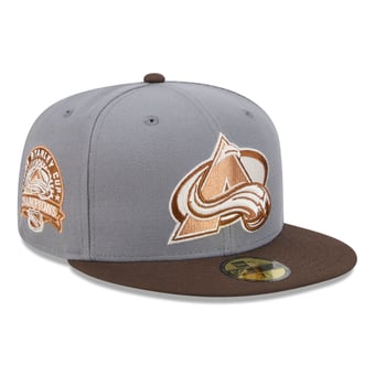 Men's New Era Charcoal/Brown Colorado Avalanche Wood Tones 59FIFTY Fitted Hat