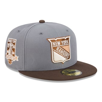 Men's New Era Charcoal/Brown New York Rangers Wood Tones 59FIFTY Fitted Hat