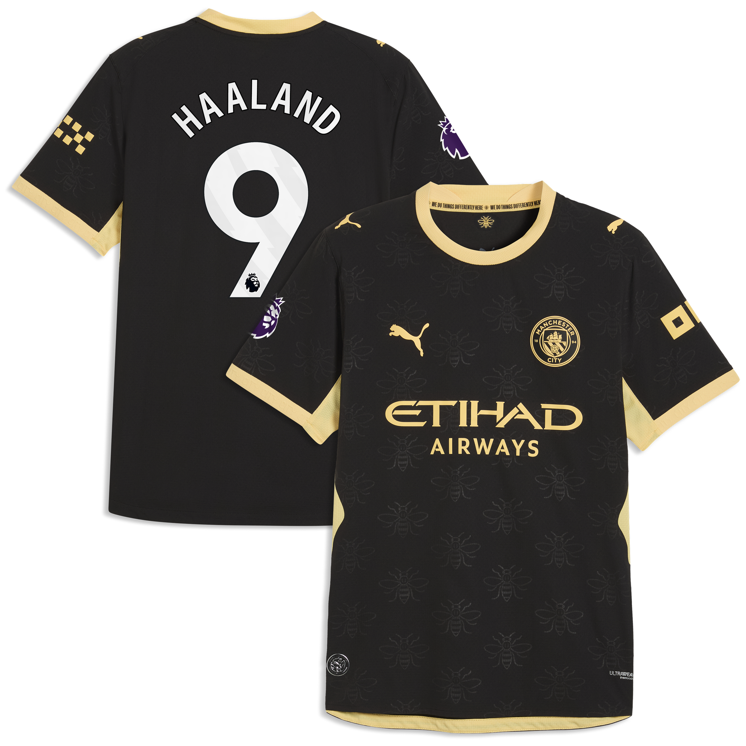 Men's Puma Erling Haaland Black Manchester City 2026/27 Away On-Field Authentic Jersey