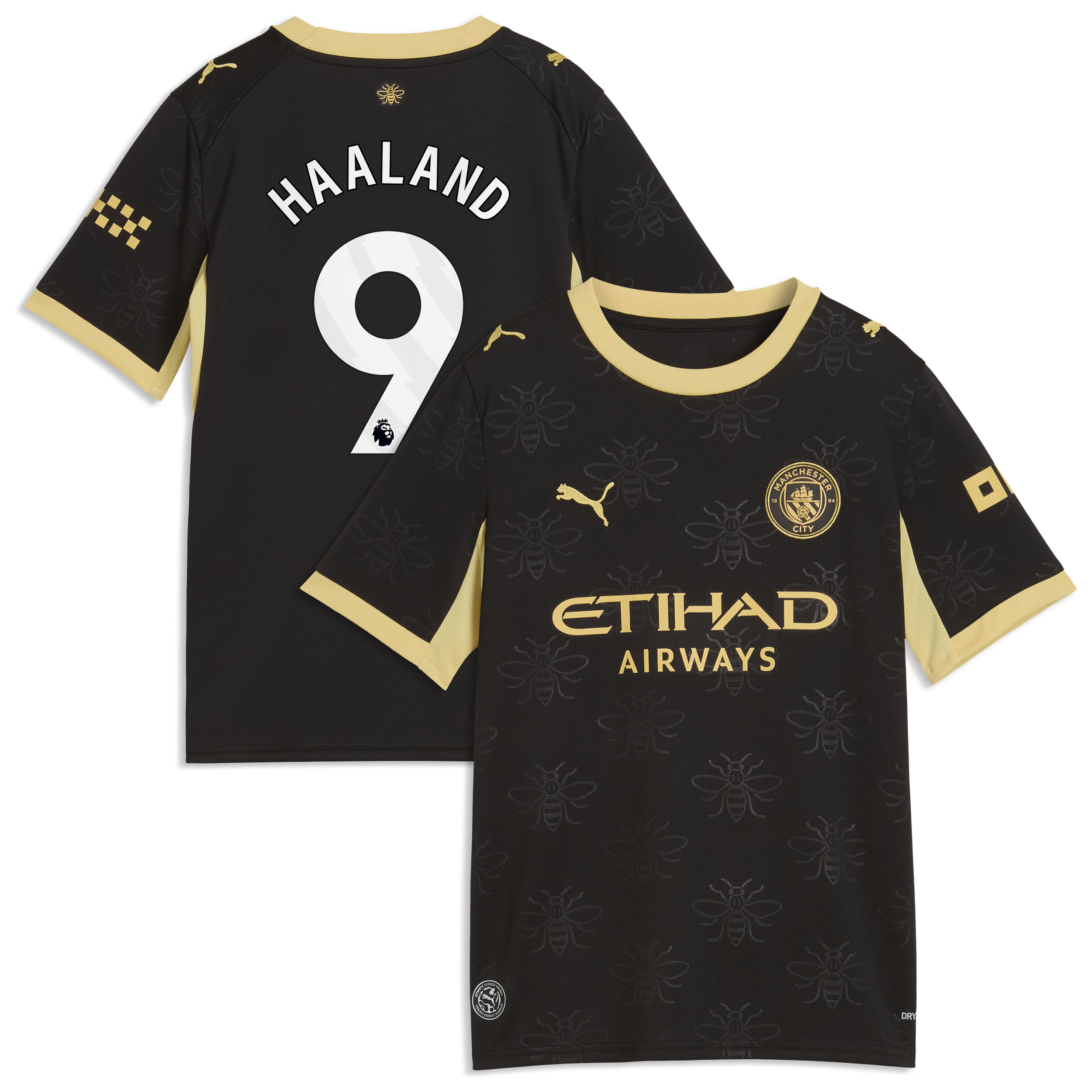 Youth Puma Erling Haaland Black Manchester City 2026/27 Away Replica Jersey