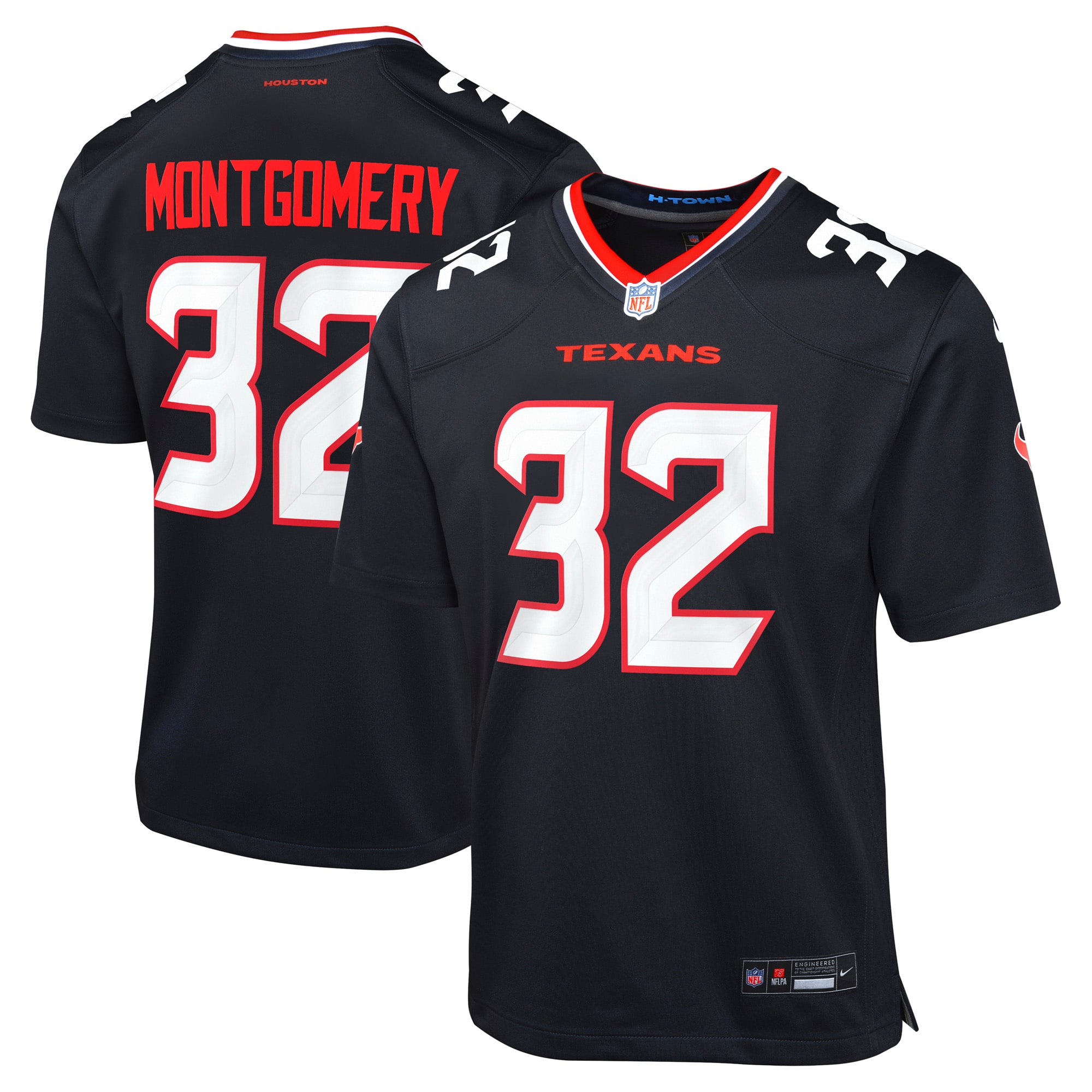 Houston Texans Nike Heimtrikot – Marineblau – David Montgomery – Jugend: retailer-supplied image