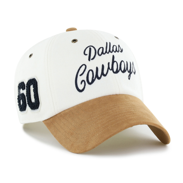 Women's Stoney Clover Lane x '47 Cream/Tan Dallas Cowboys Cursive Clean Up Adjustable Hat