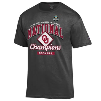 Men's Champion Gray Oklahoma Sooners 2026 NCAA Baseball Men's College World Series Champions Locker Room T-Shirt