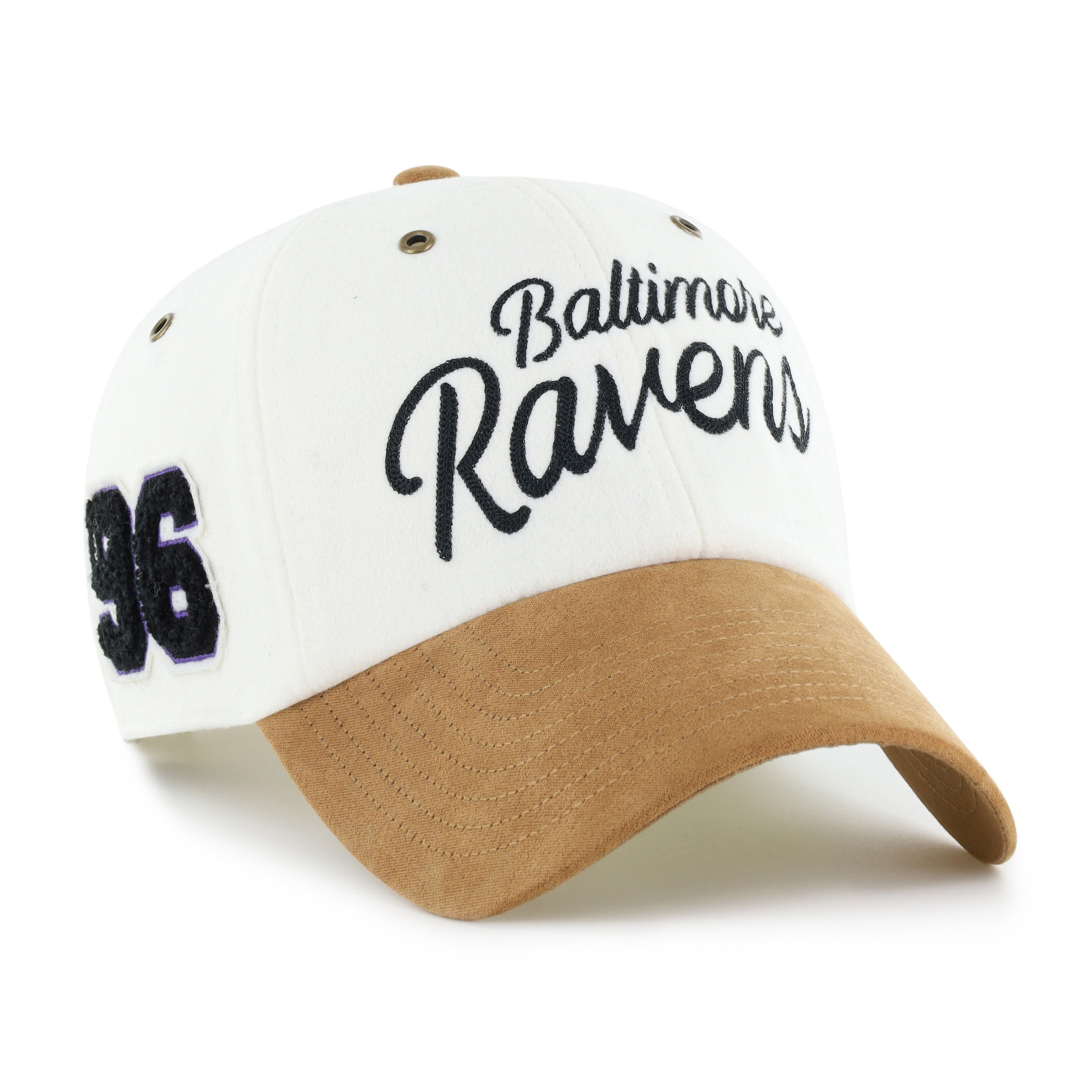 Women's Stoney Clover Lane x '47 Cream/Tan Baltimore Ravens Cursive Clean Up Adjustable Hat