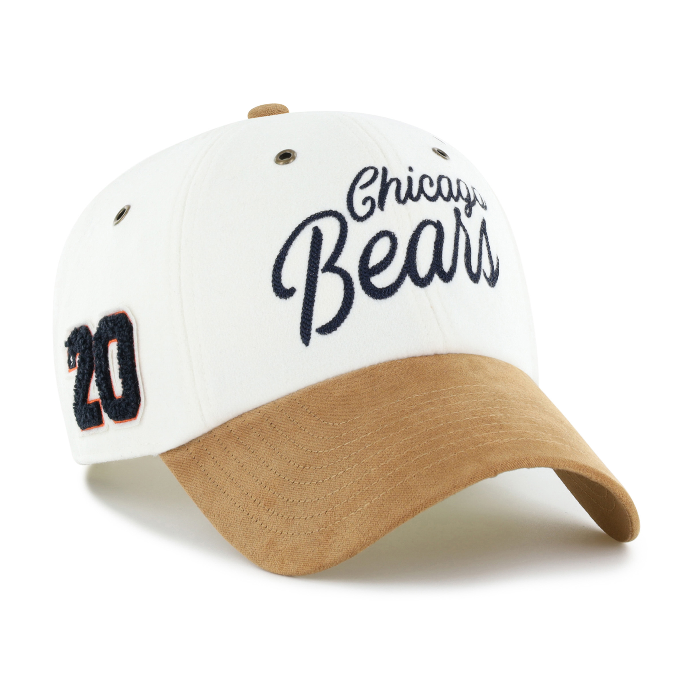 Women's Stoney Clover Lane x '47 Cream/Tan Chicago Bears Cursive Clean Up Adjustable Hat