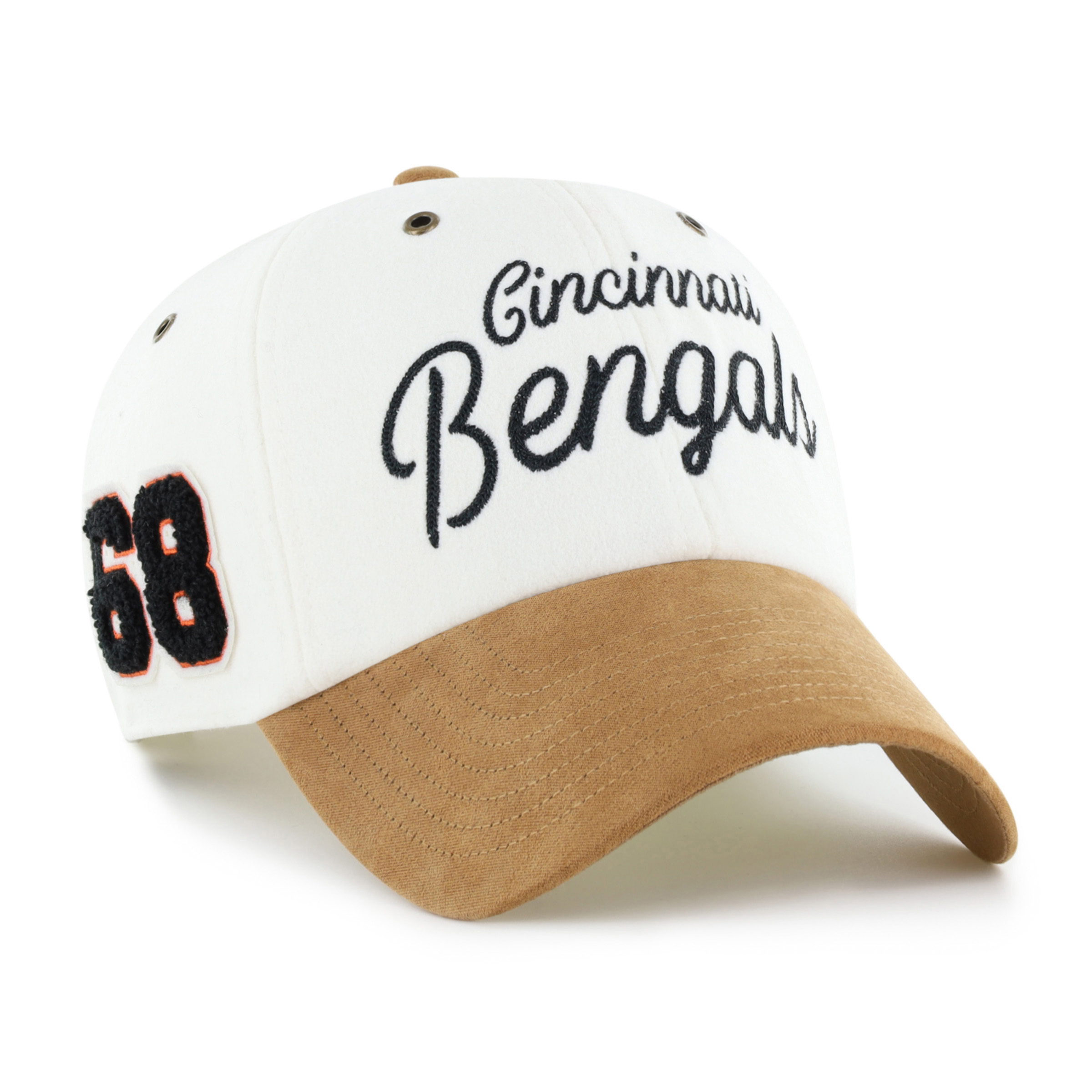 Women's Stoney Clover Lane x '47 Cream/Tan Cincinnati Bengals Cursive Clean Up Adjustable Hat