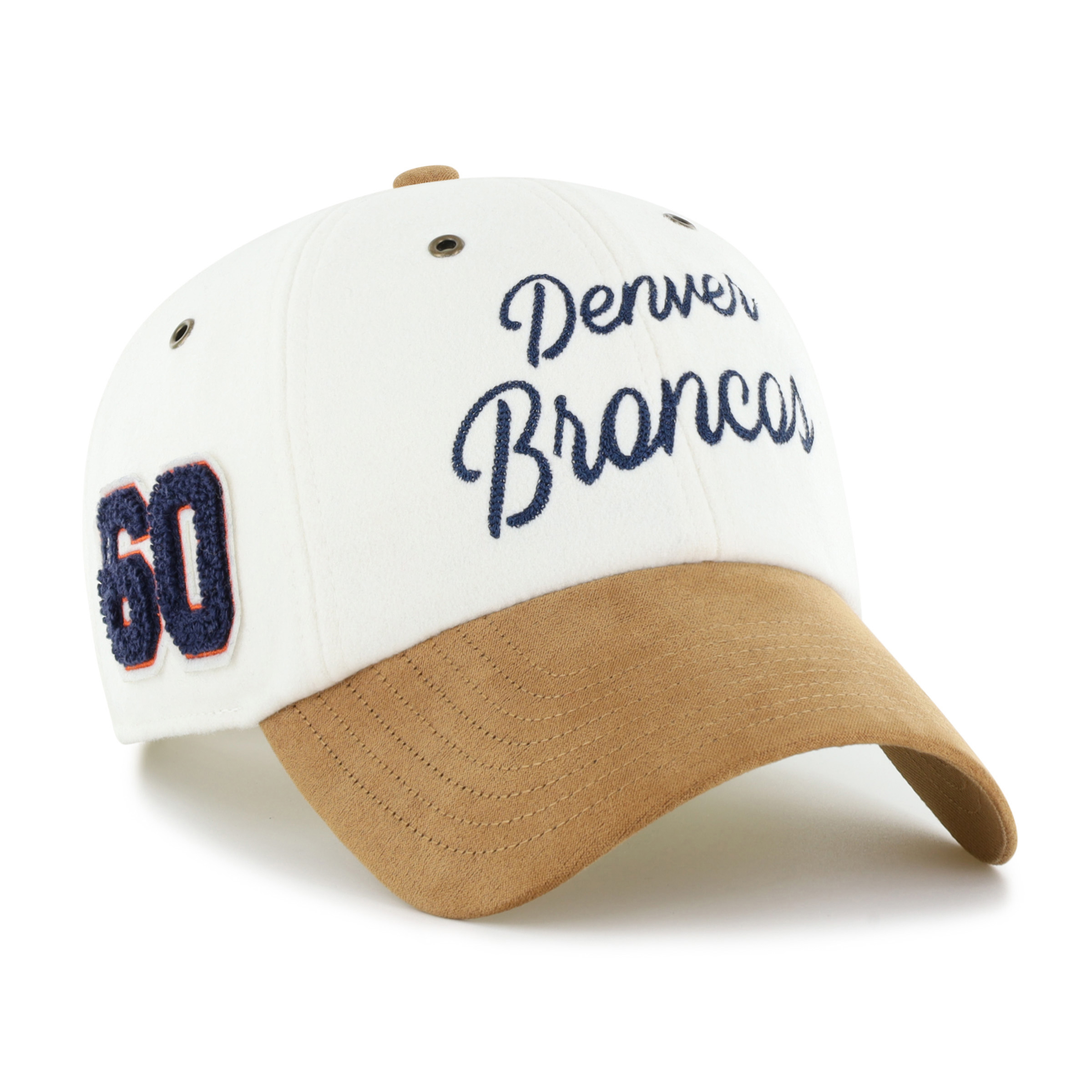 Women's Stoney Clover Lane x '47 Cream/Tan Denver Broncos Cursive Clean Up Adjustable Hat