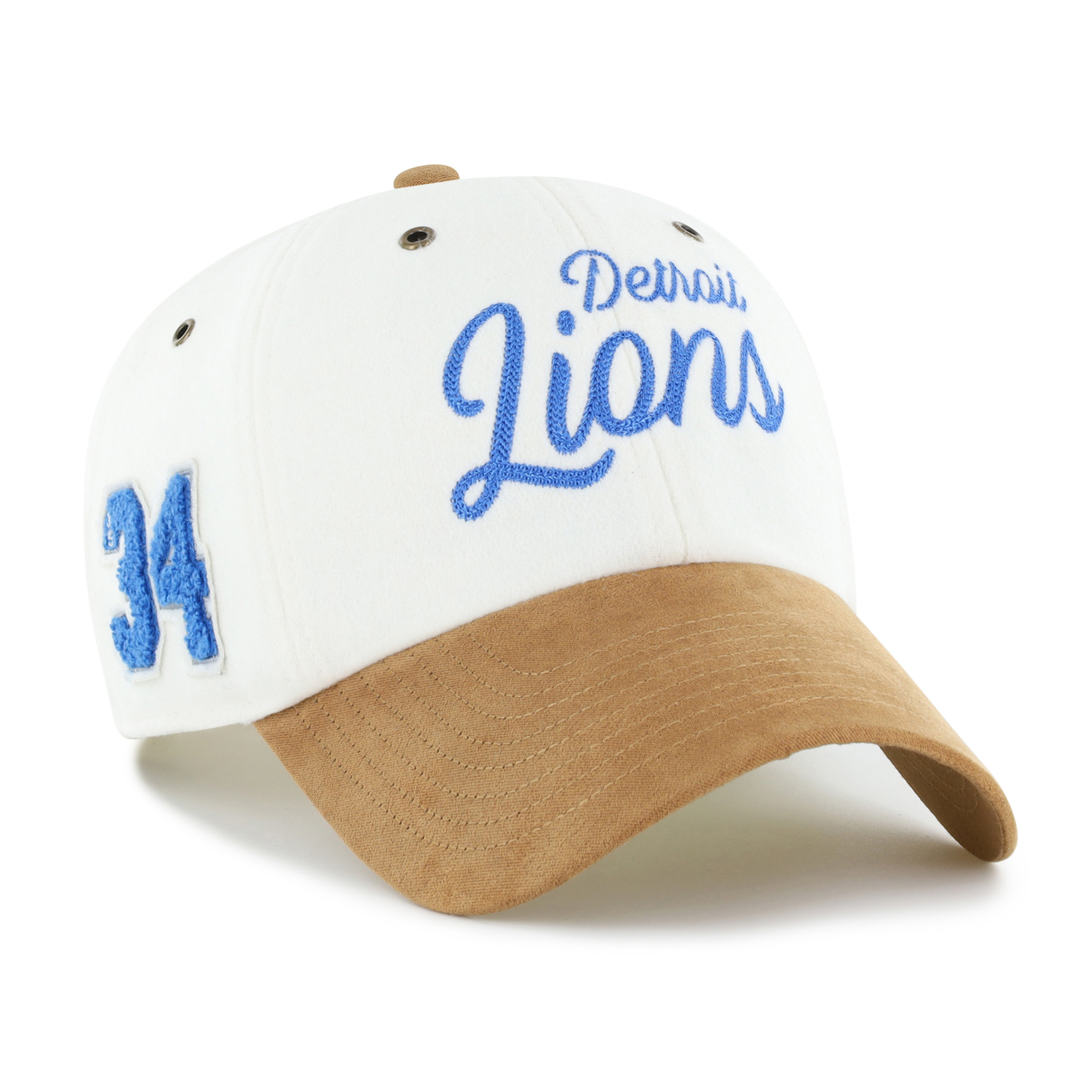 Women's Stoney Clover Lane x '47 Cream/Tan Detroit Lions Cursive Clean Up Adjustable Hat