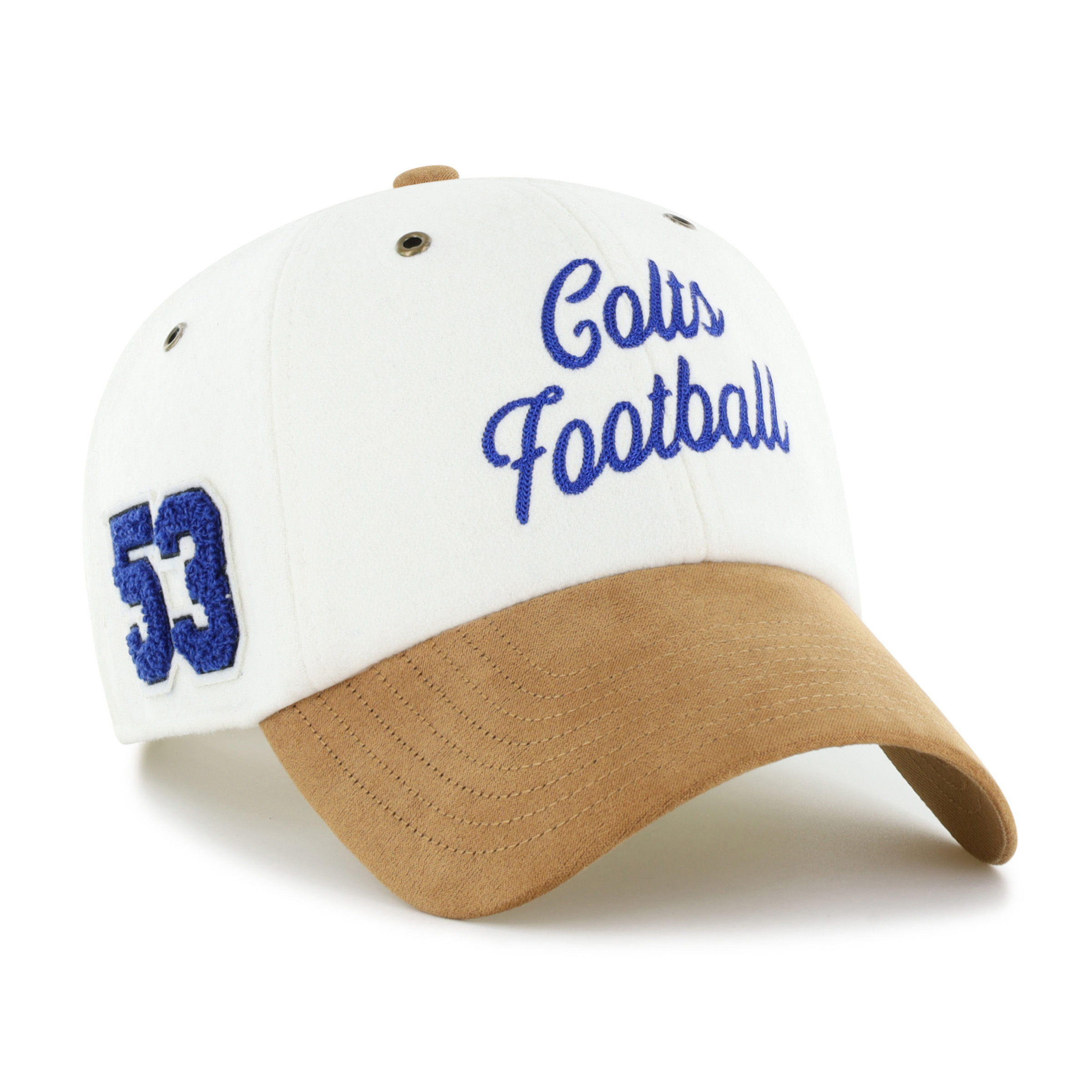 Women's Stoney Clover Lane x '47 Cream/Tan Indianapolis Colts Cursive Clean Up Adjustable Hat