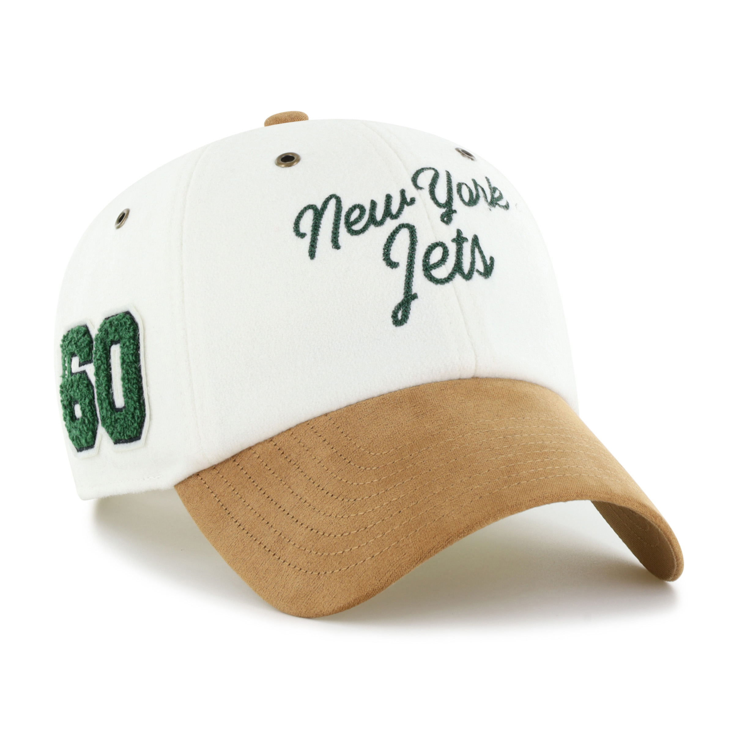 Women's Stoney Clover Lane x '47 Cream/Tan New York Jets Cursive Clean Up Adjustable Hat