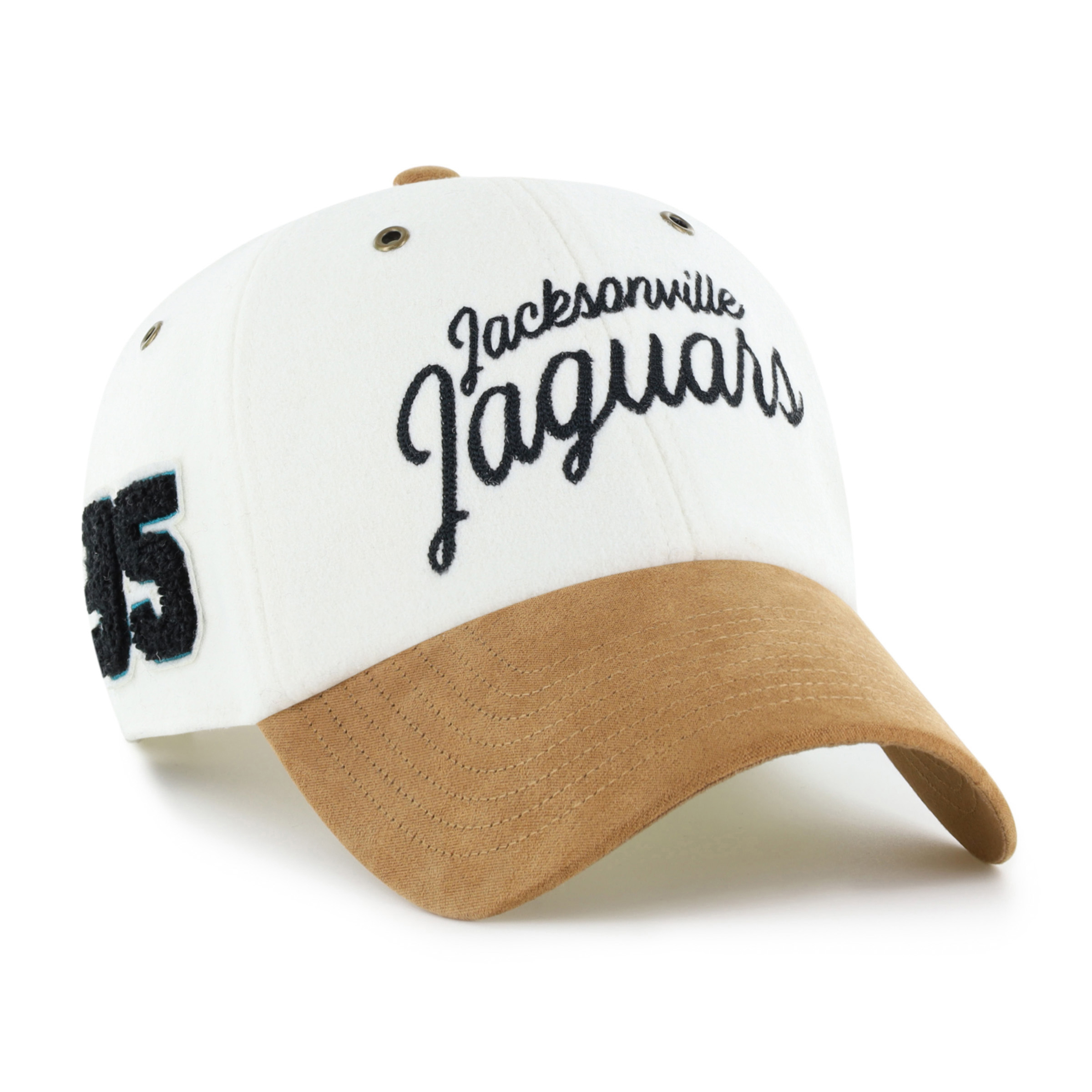 Women's Stoney Clover Lane x '47 Cream/Tan Jacksonville Jaguars Cursive Clean Up Adjustable Hat