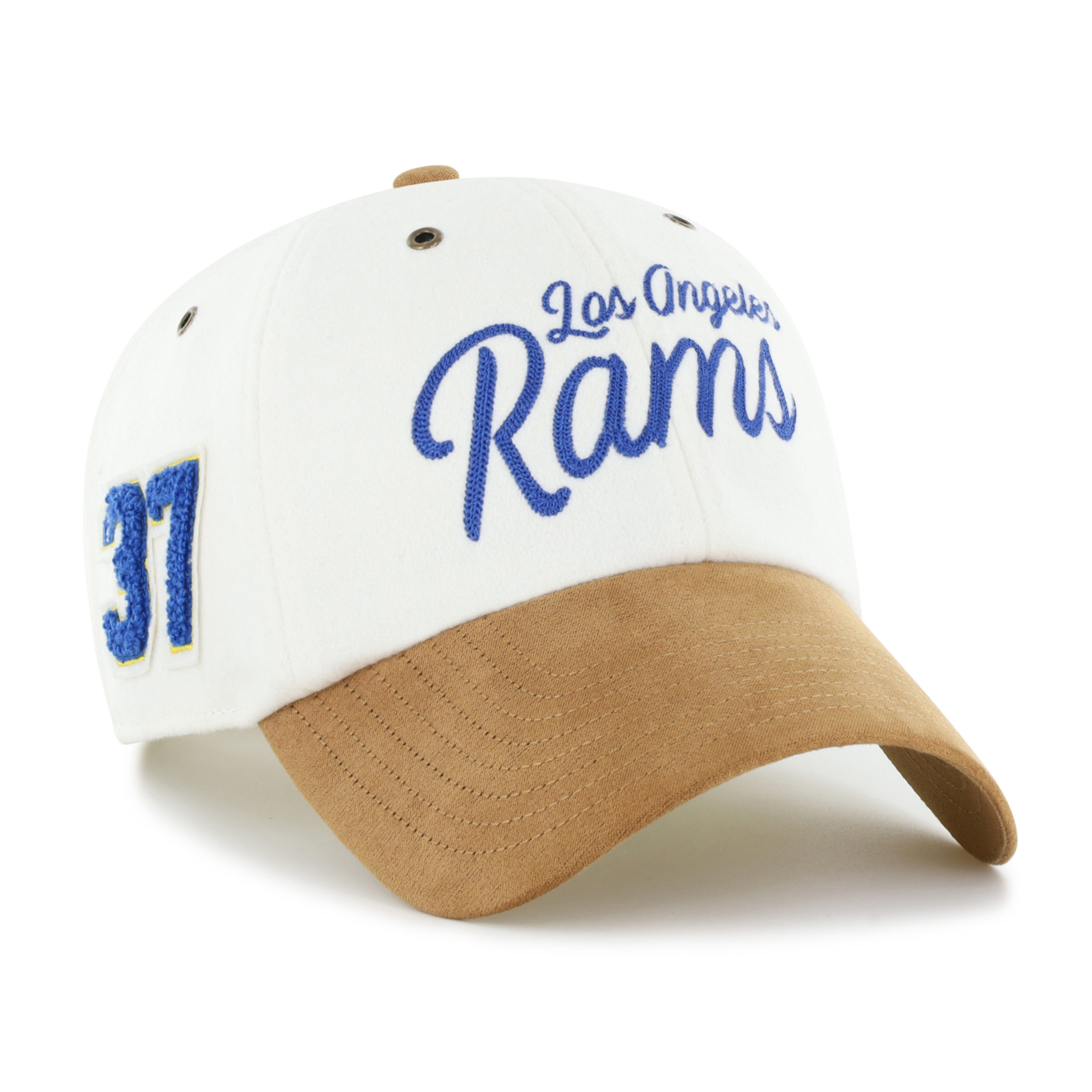 Women's Stoney Clover Lane x '47 Cream/Tan Los Angeles Rams Cursive Clean Up Adjustable Hat