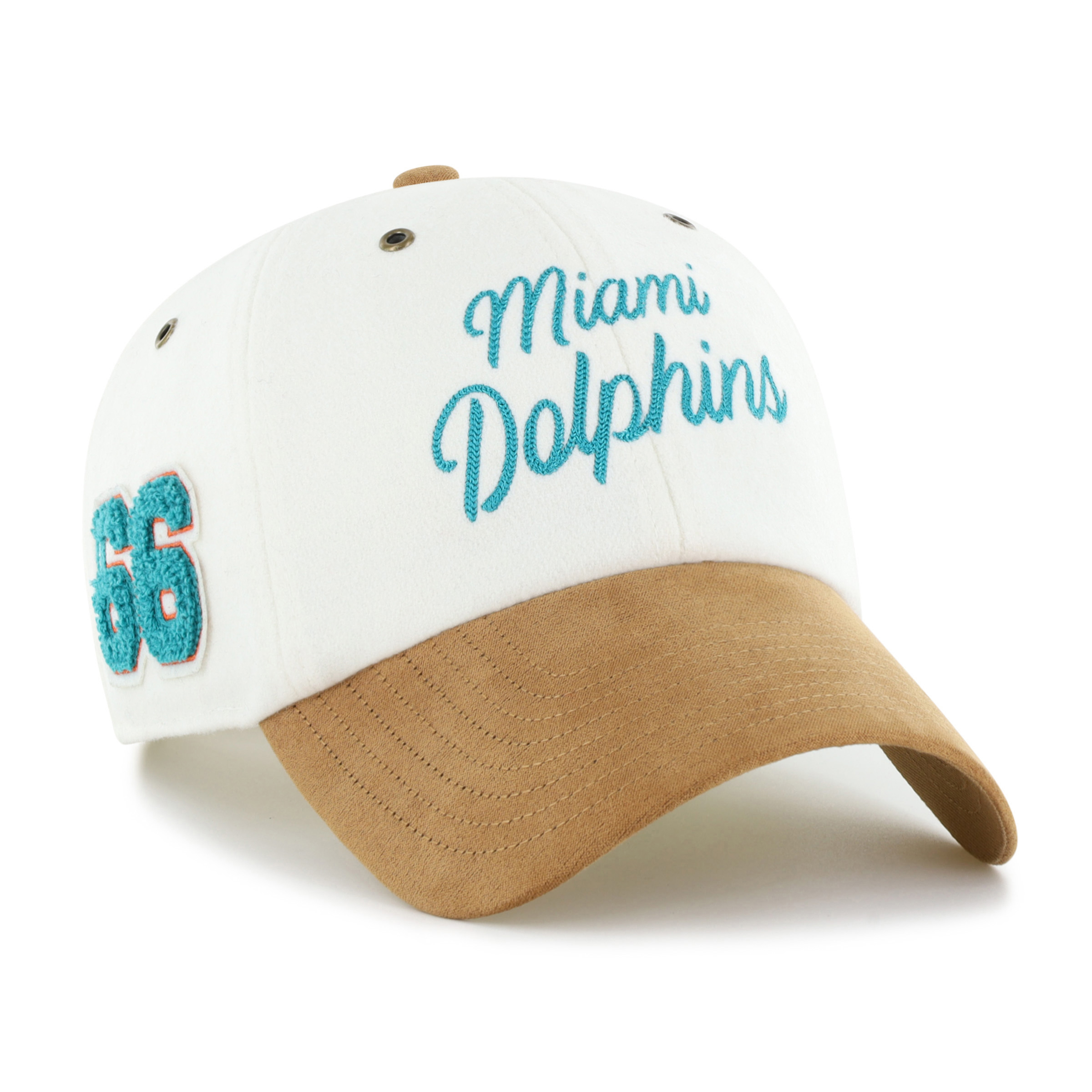 Women's Stoney Clover Lane x '47 Cream/Tan Miami Dolphins Cursive Clean Up Adjustable Hat