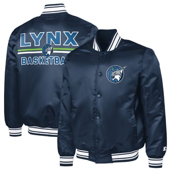 Men's Starter Navy Minnesota Lynx Satin Varsity Full-Snap Jacket
