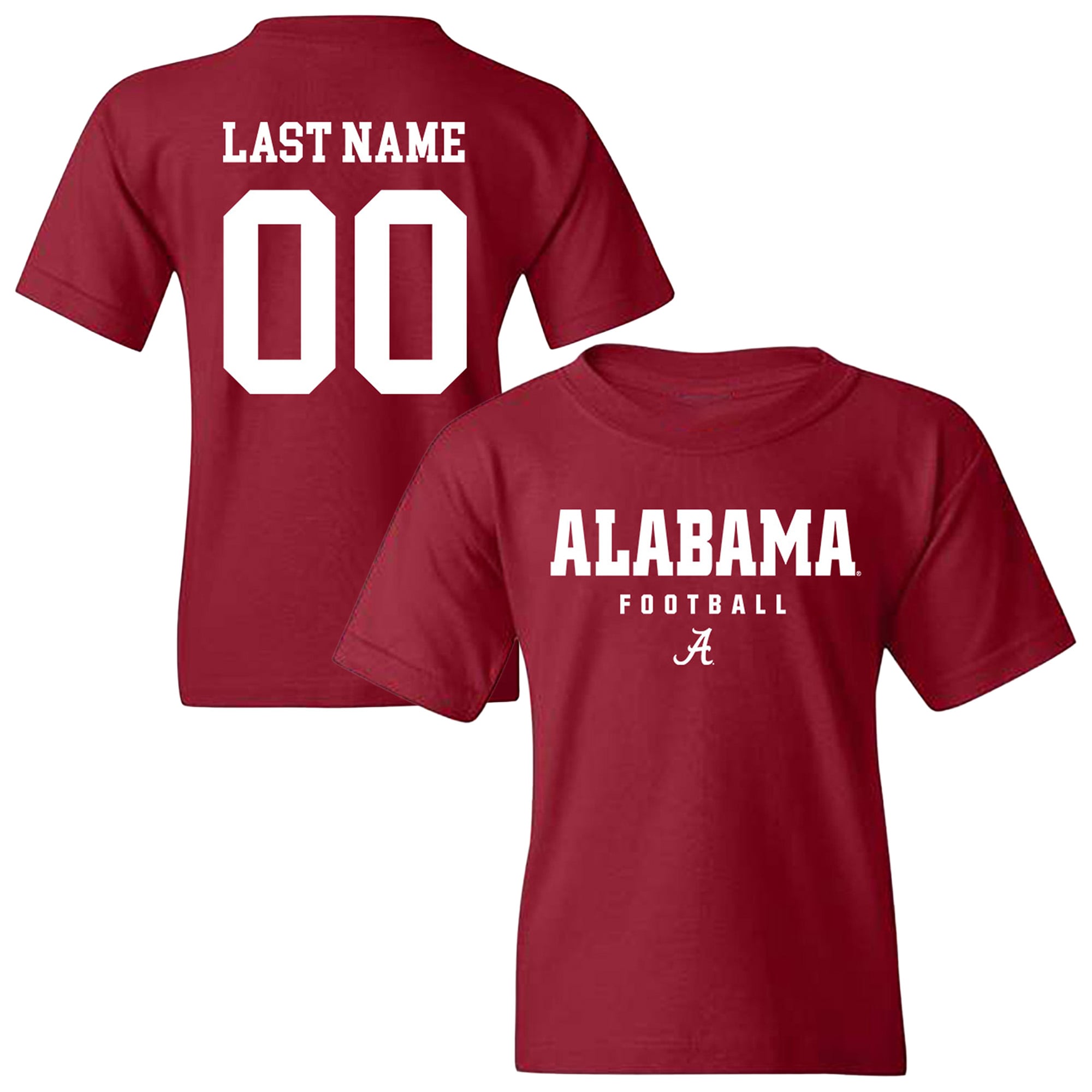 Youth Crimson Alabama Crimson Tide NIL Pick-A-Player Football Shirsey T-Shirt