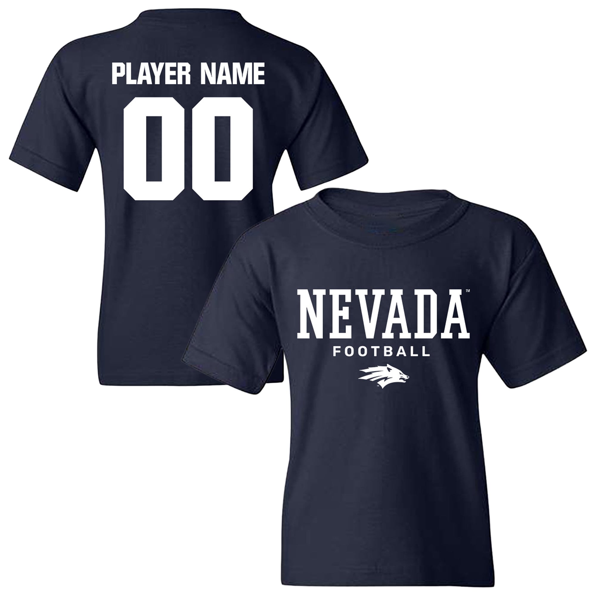 Youth Navy Nevada Wolf Pack NIL Pick-A-Player Football Shirsey T-Shirt