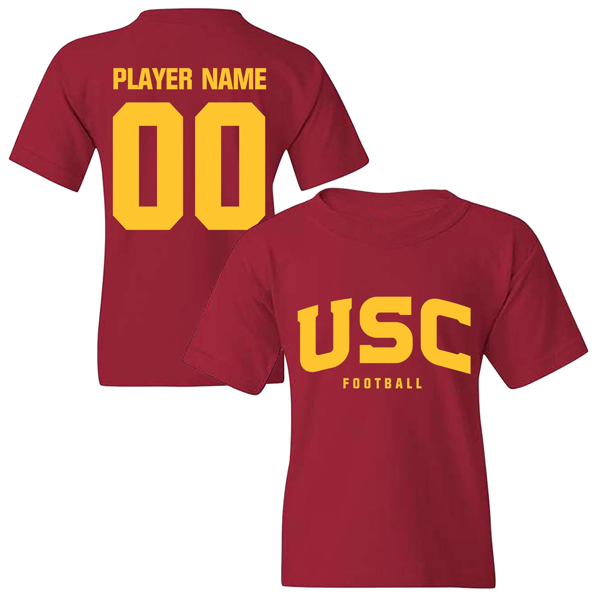 Youth Cardinal USC Trojans NIL Pick-A-Player Football Shirsey T-Shirt