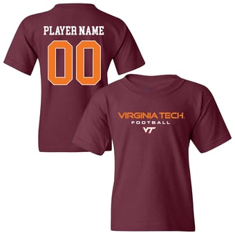 Youth Maroon Virginia Tech Hokies NIL Pick-A-Player Football Shirsey T-Shirt