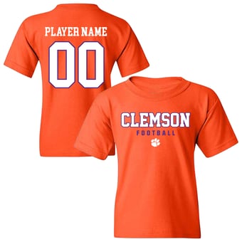 Youth Orange Clemson Tigers NIL Pick-A-Player Football Shirsey T-Shirt