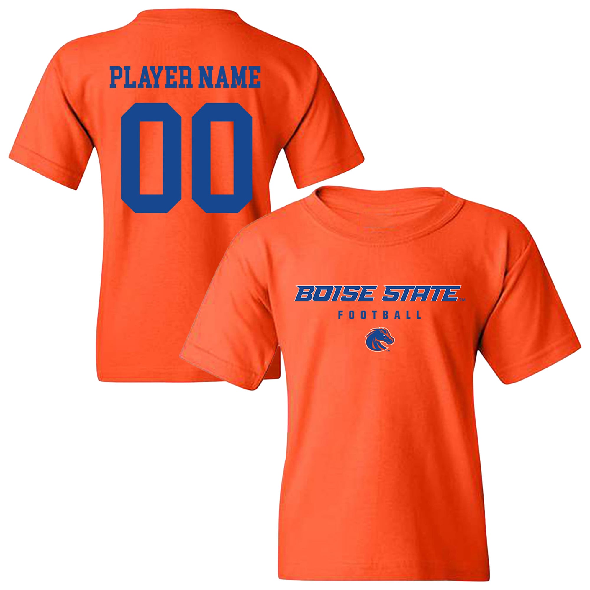 Youth Orange Boise State Broncos NIL Pick-A-Player Football Shirsey T-Shirt