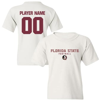 Youth White Florida State Seminoles NIL Pick-A-Player Football Shirsey T-Shirt