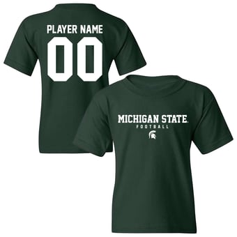 Youth Green Michigan State Spartans NIL Pick-A-Player Football Shirsey T-Shirt
