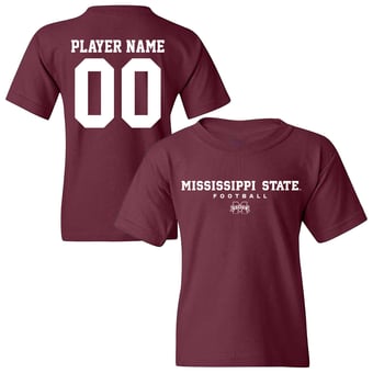 Youth Maroon Mississippi State Bulldogs NIL Pick-A-Player Football Shirsey T-Shirt