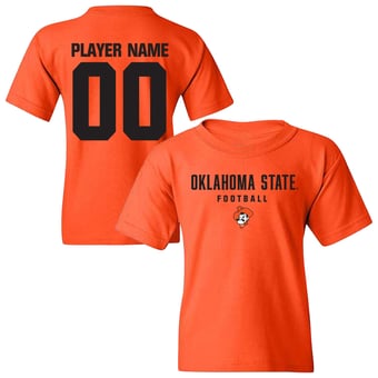 Youth Orange Oklahoma State Cowboys NIL Pick-A-Player Football Shirsey T-Shirt