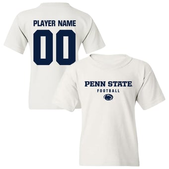 Youth White Penn State Nittany Lions NIL Pick-A-Player Football Shirsey T-Shirt