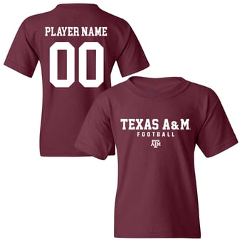 Youth Maroon Texas A&M Aggies NIL Pick-A-Player Football Shirsey T-Shirt