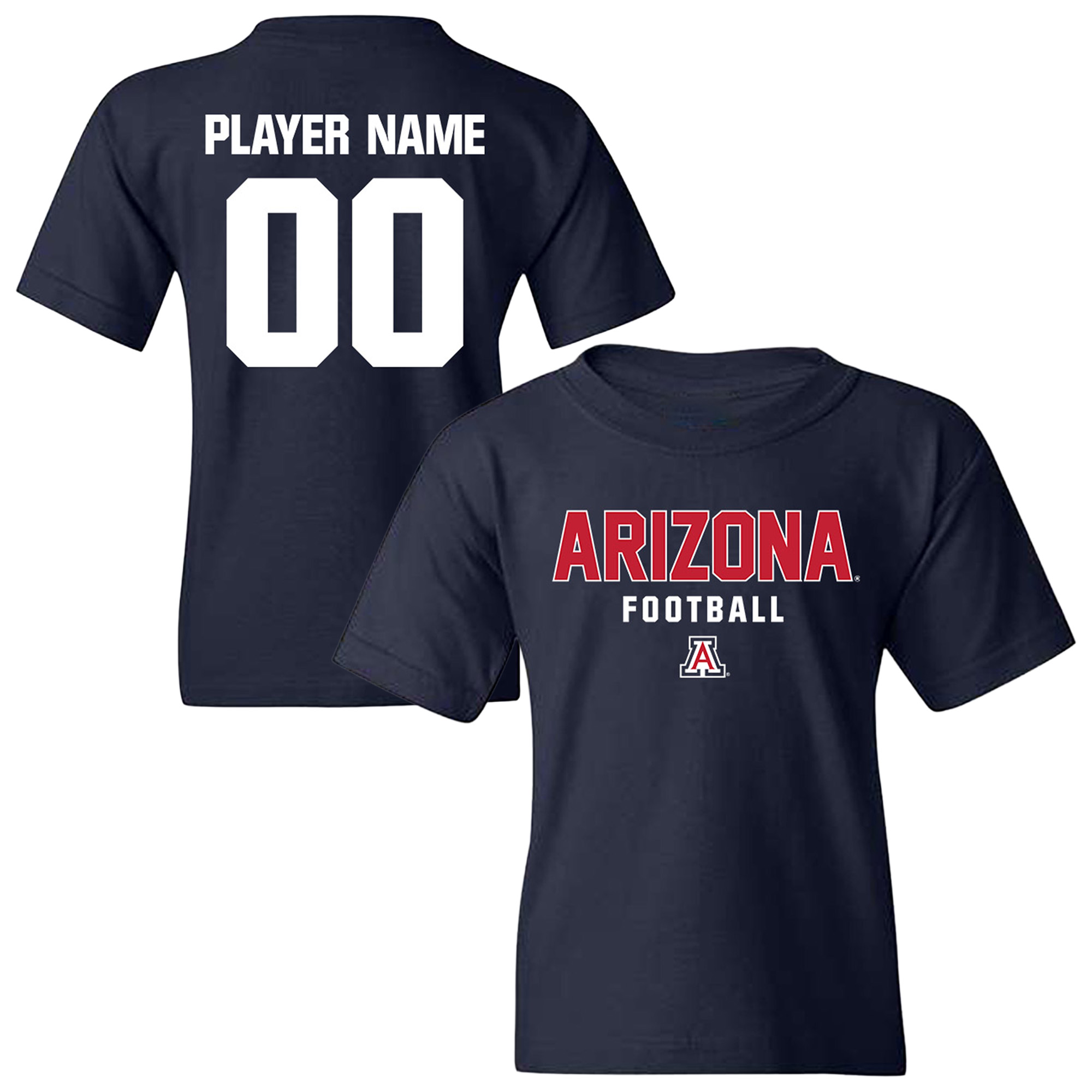 Youth Navy Arizona Wildcats NIL Pick-A-Player Football Shirsey T-Shirt