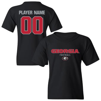Youth Black Georgia Bulldogs NIL Pick-A-Player Football Shirsey T-Shirt