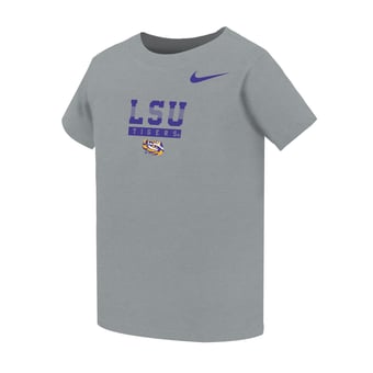 Toddler Nike Gray LSU Tigers Name Bar Legend Dri-FIT T-Shirt