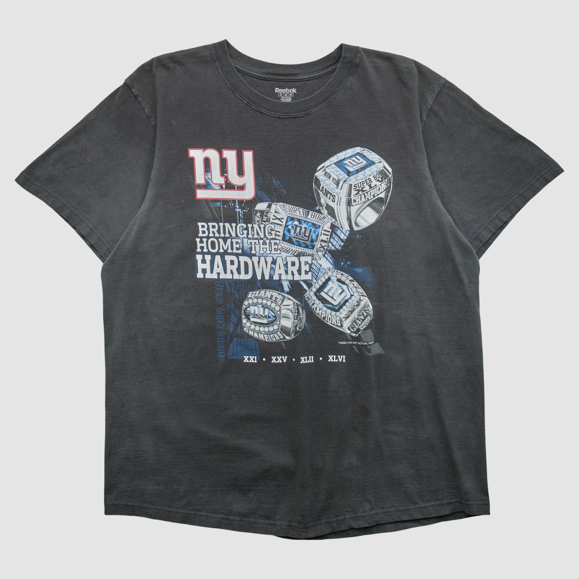 Super Bowl Reebok 2012 T-shirt - Charcoal - 2XL by Fanatics Real Vintage