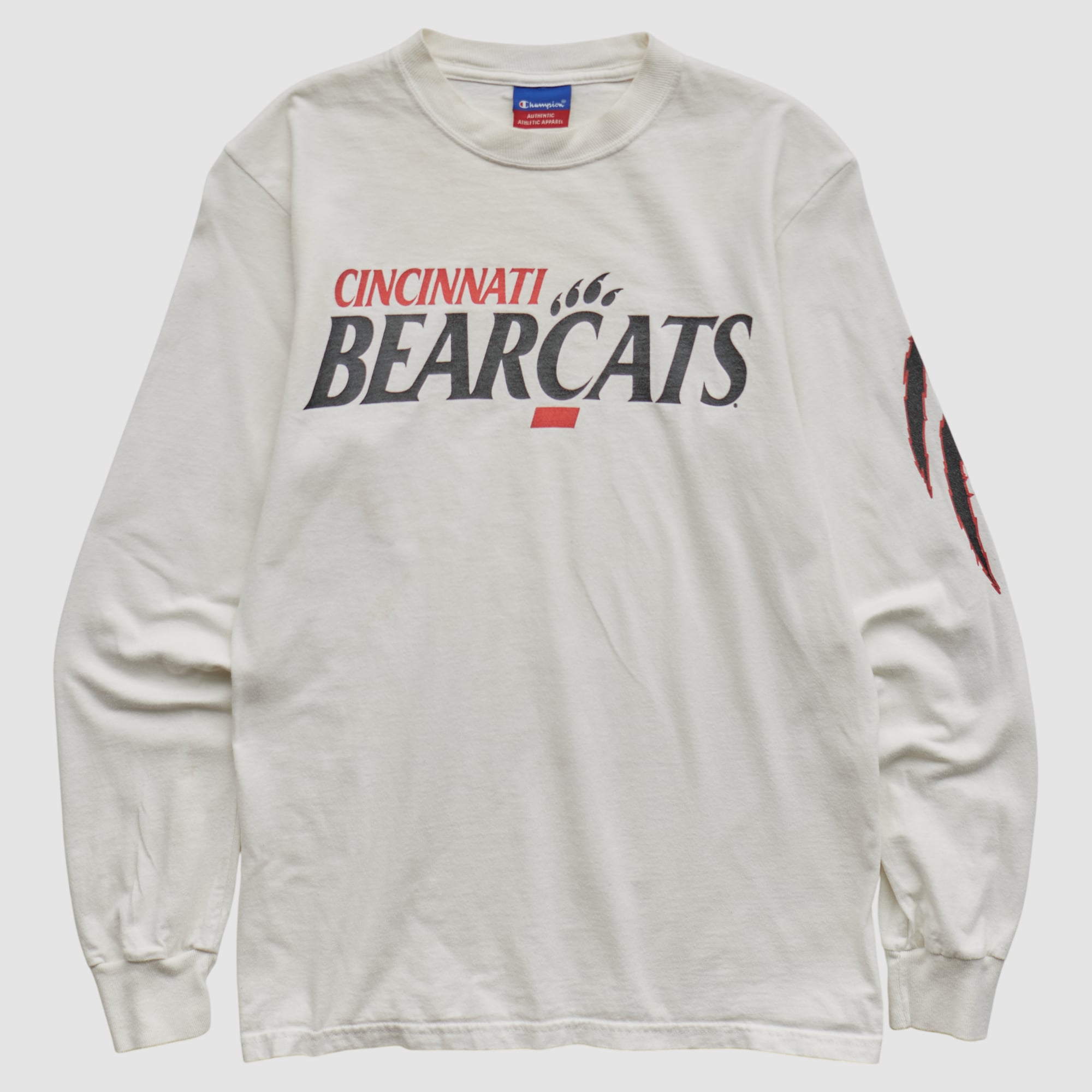 Cincinnati Bearcats Champion 2000s Long Sleeve T-shirt - White - XS by Fanatics Real Vintage