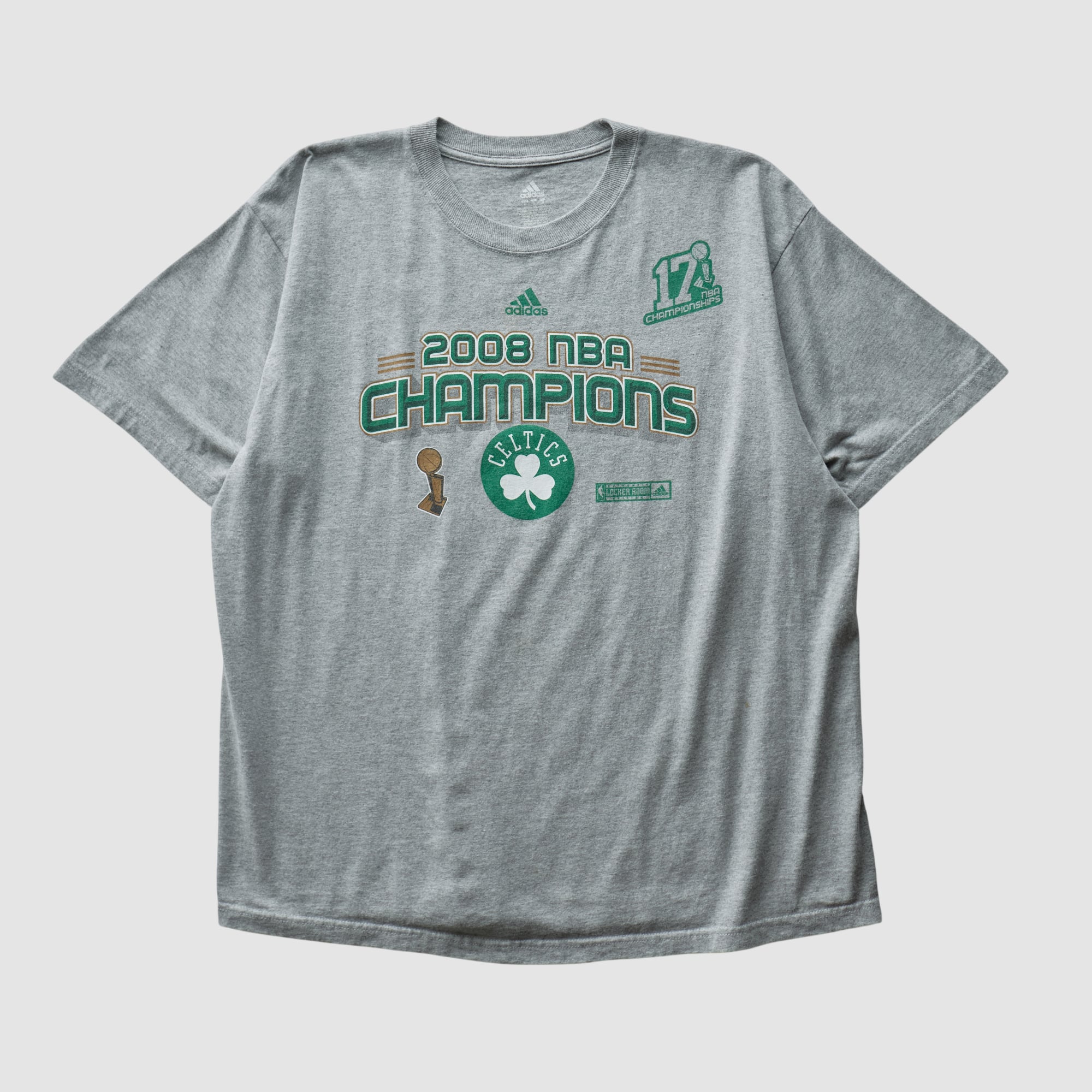 NBA Finals Champions Adidas 2008 T-shirt - Gray - S by Fanatics Real Vintage