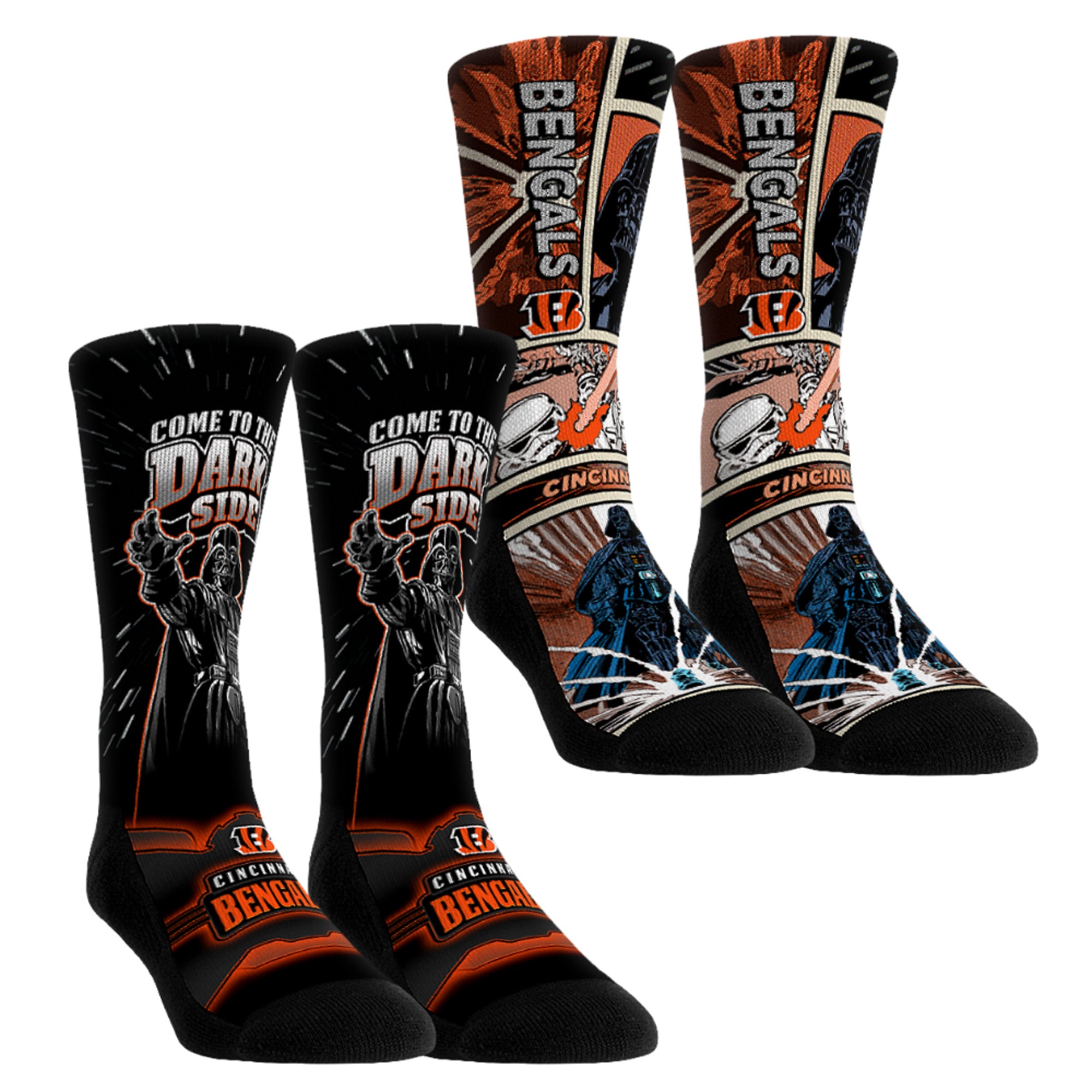 Unisex Rock Em Socks Cincinnati Bengals Star Wars Empire Two-Pack Crew Socks