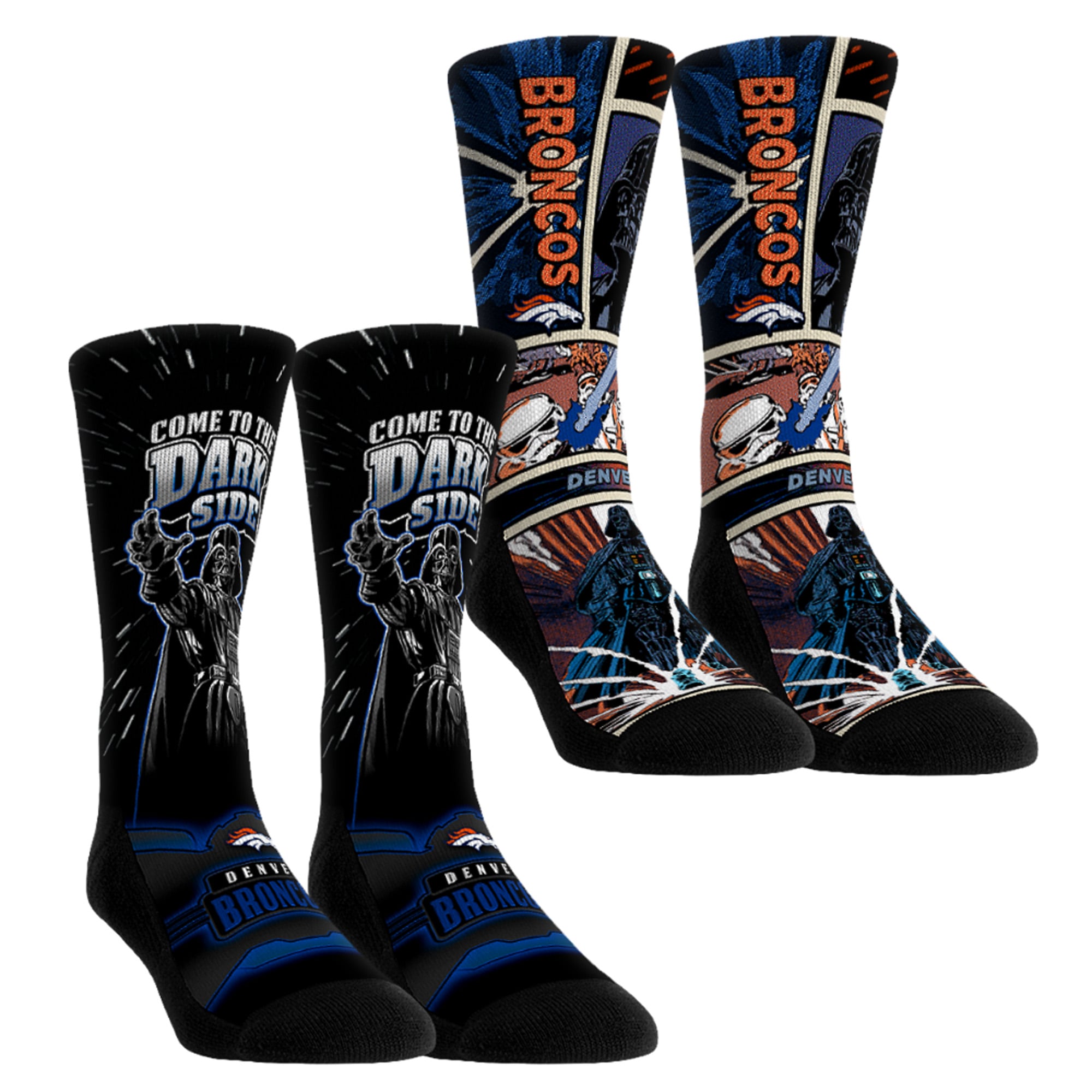 Unisex Rock Em Socks Denver Broncos Star Wars Empire Two-Pack Crew Socks Unisex Rock Em Socks Denver Broncos Star Wars Empire Two-Pack Crew Socks
