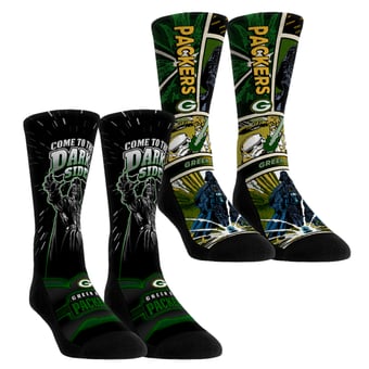 Unisex Rock Em  Green Green Bay Packers Star Wars Empire Two-Pack Crew Socks