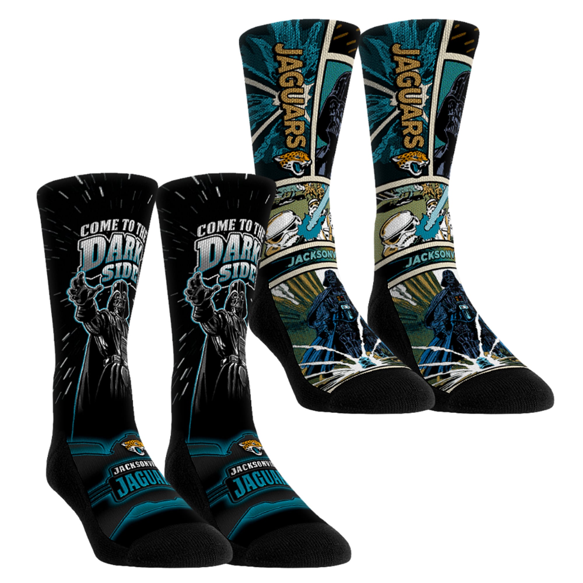 Unisex Rock Em Socks Jacksonville Jaguars Star Wars Empire Two-Pack Crew Socks